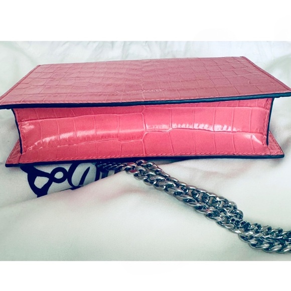 ALEXANDER MCQUEEN Calfskin Crocodile Embossed Skull Mini Crossbody Bag WOC NEW - Picture 15 of 16